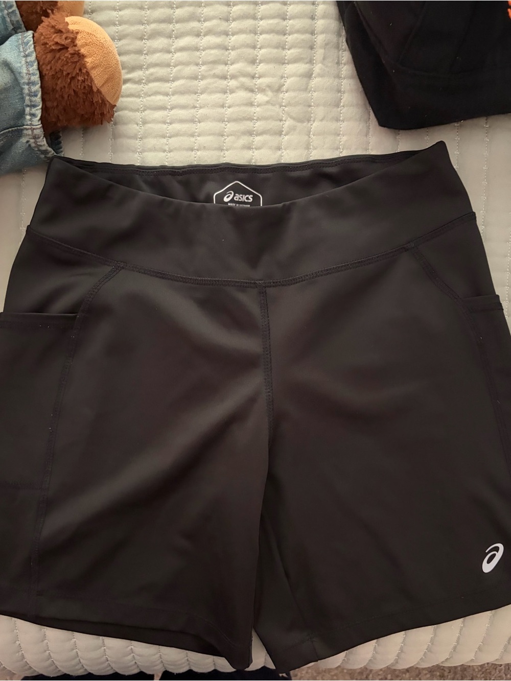 ASICS Women's Black Athletic Running Shorts with Side Pockets